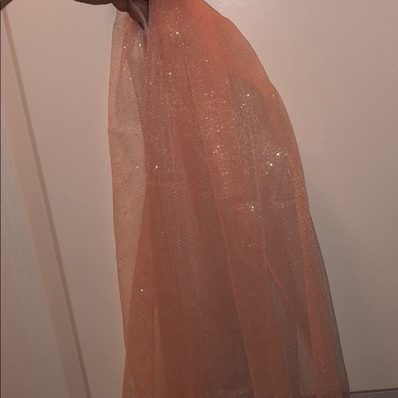 Pink-Orange Strapless Prom Dress - Picture 6 of 8